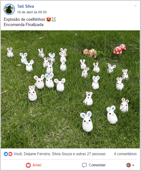Grupo de coelhos de Amigurumi.
